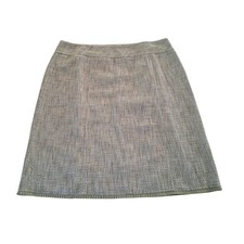 Ann Taylor Skirt Size 14 Beige Tweed Short Cotton Blend Sophisticated Office