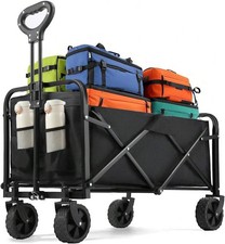 All Terrain Folding Wagon Heavy Duty Collapsible Cart With Large Wheels
