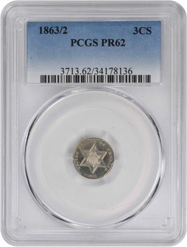 1863-P Three Cent Silver — photo from the most recent tracked eBay sale