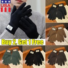 Winter Knit Gloves Warm Full Fingers Men Women Upgraded Touch Screen Anti-Slip