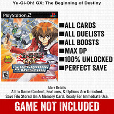 Yu-Gi-Oh GX The Beginning of Destiny 100 PS2 Memory Card All CHEATS ITEMS