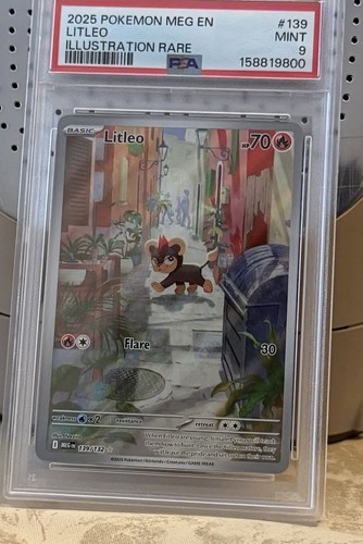 2025 Pokemon Mega Evolution Illustration Rare Litleo #139 PSA 9