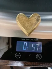 Nordic Gold Heart Hand Poured 5.7 oz Jewelry Art craft Making Treasure Display