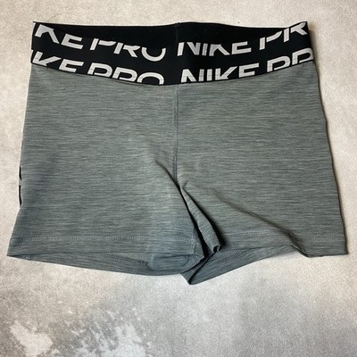 Women's Nike Pro Compression Training Shorts Gray & Black Short Booty *flaw
