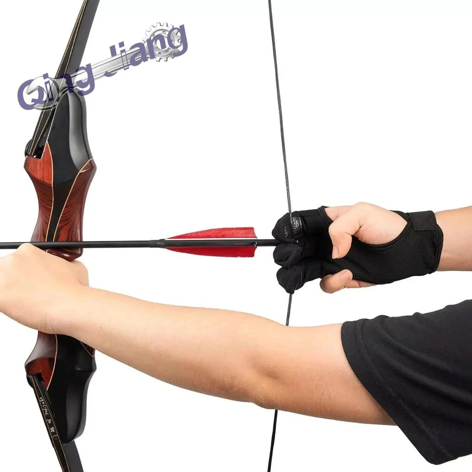 Archery Gloves 3 Fingers Protected Design Arrow Guard for Compound Bow Shooting - Image 3 of 3