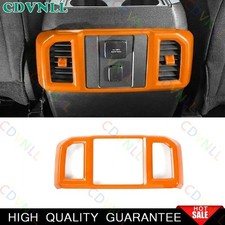 Cubierta de marco de ventilación de salida de aire naranja brillante para asiento trasero Ford F150 2015-2020