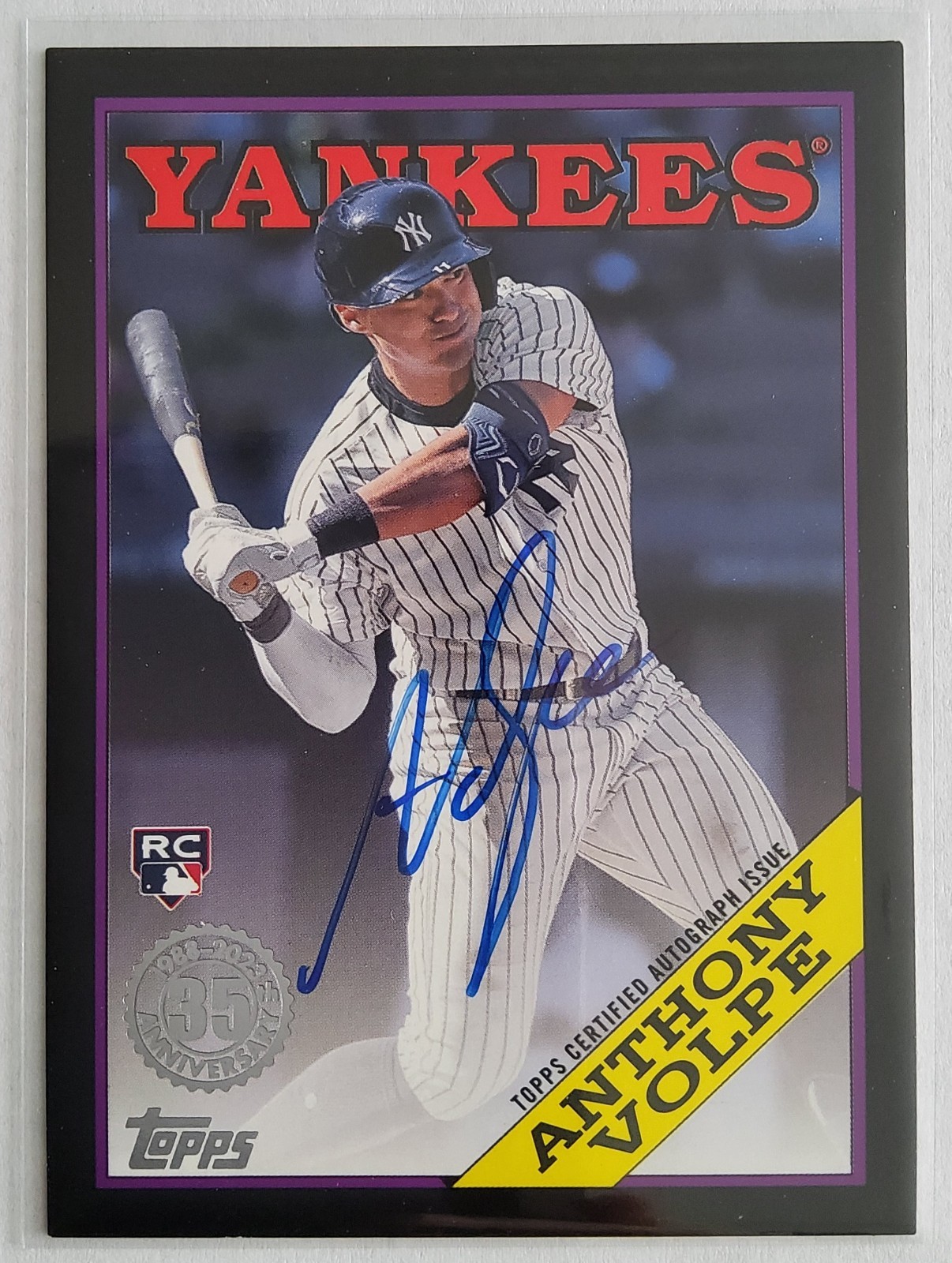 2023 Topps Update - '88 Topps Autographs #88BAU-AV Anthony Volpe Black /199
