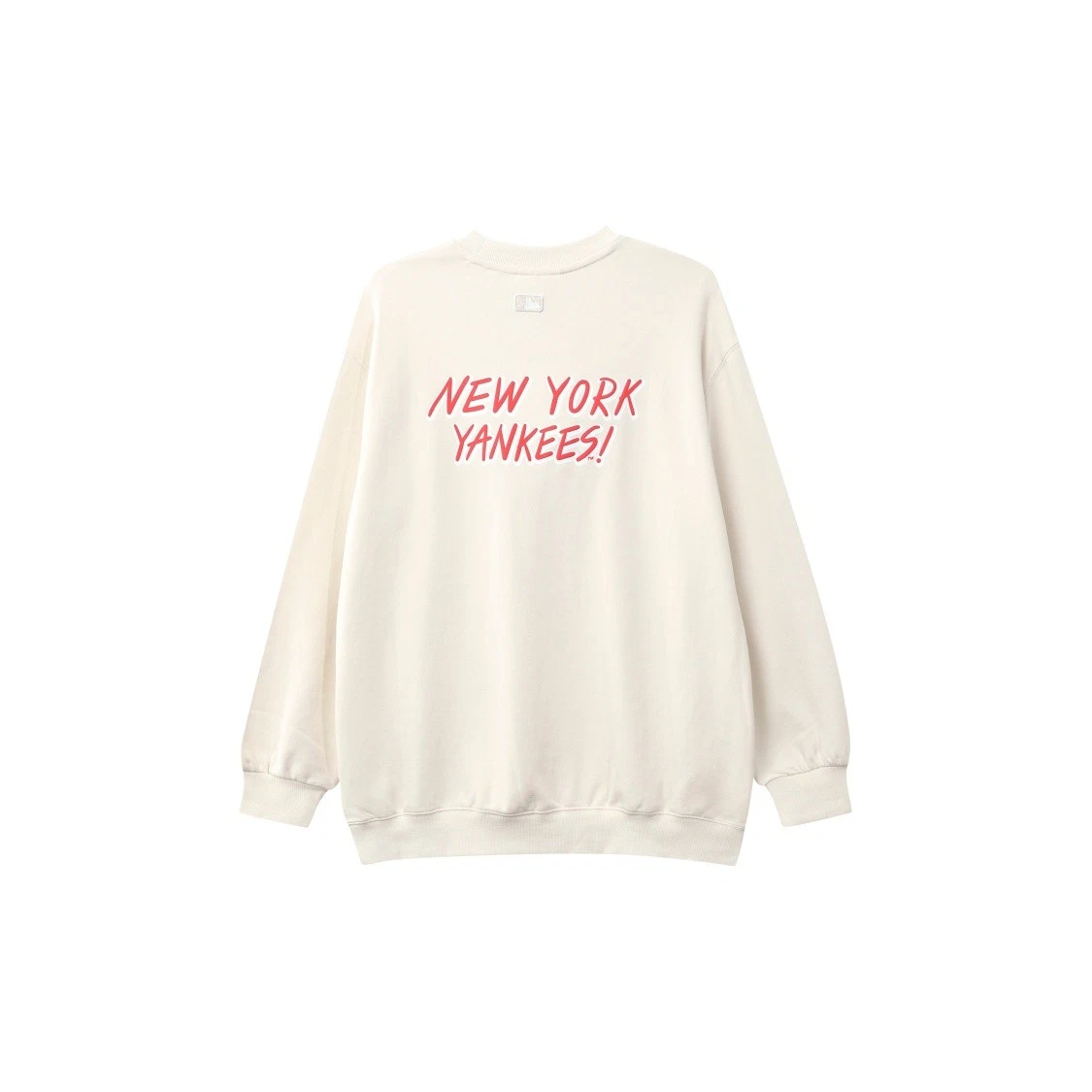 Logo Print Loose Fit Crewneck Pullover Sweatshirt for Fall Unisex Ivory