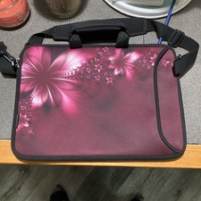Neoprene Laptop Bag Sleeve with Side Pocket  Shoulder Strap Fit 15" to 17.3"
