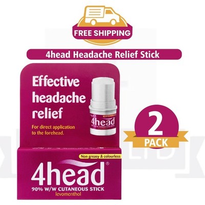 4HEAD HEADACHE & MIGRAINE RELIEF STICK 3.6G - 2 PACK