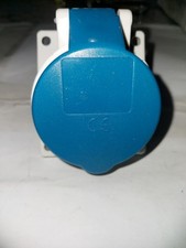 1 x Mennekes IP44 Blue Panel Mount 3P Industrial Power Socket, Rated At 16A, 230