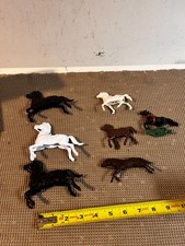 7- vintage plastic toy horses