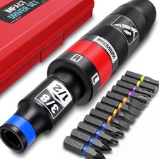 1/2" Hand Impact Screwdriver Set, 13 PCS Manual Reversible Impact Driver Kit.