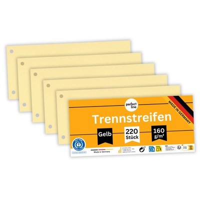 perfect line 220 Trennstreifen gelb Recyclingkarton 160g für Ordner A4 NEU OVP