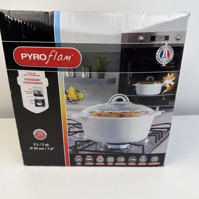 Pyrex pyro Flam Brand New In Box 3L Casserole Dish. With Lid/box unused l@@k!! - Image 1 of 4