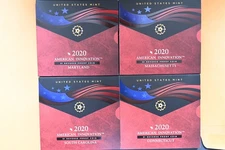 2020 S American Innovation $1 Reverse Proof Coin - all 4 coins for 2020