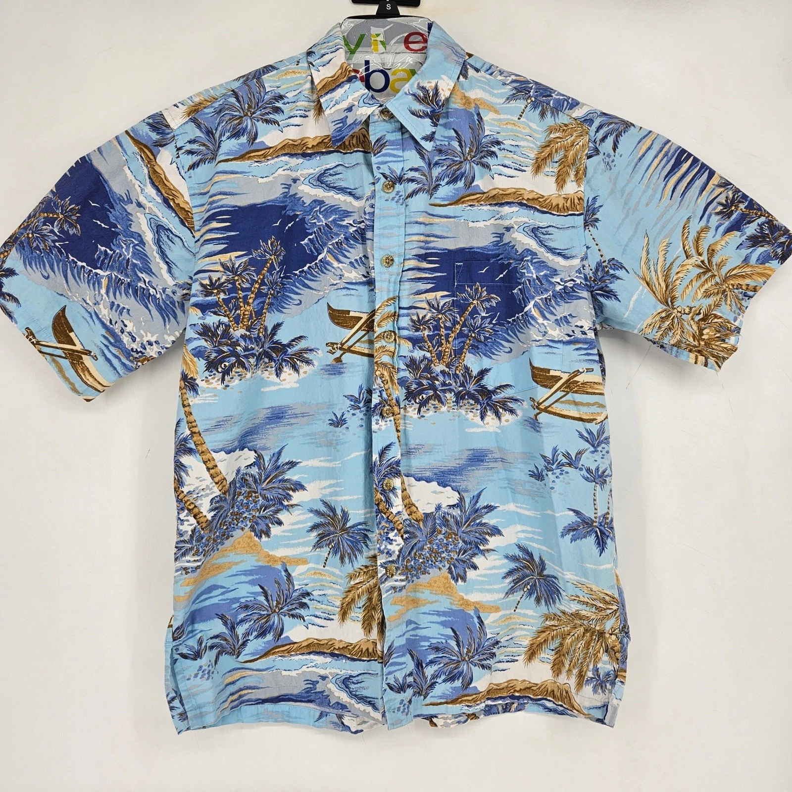 Cooke Street Shirt Mens Large Hawaiian Short Sleeve Button Palm Tree Landscape