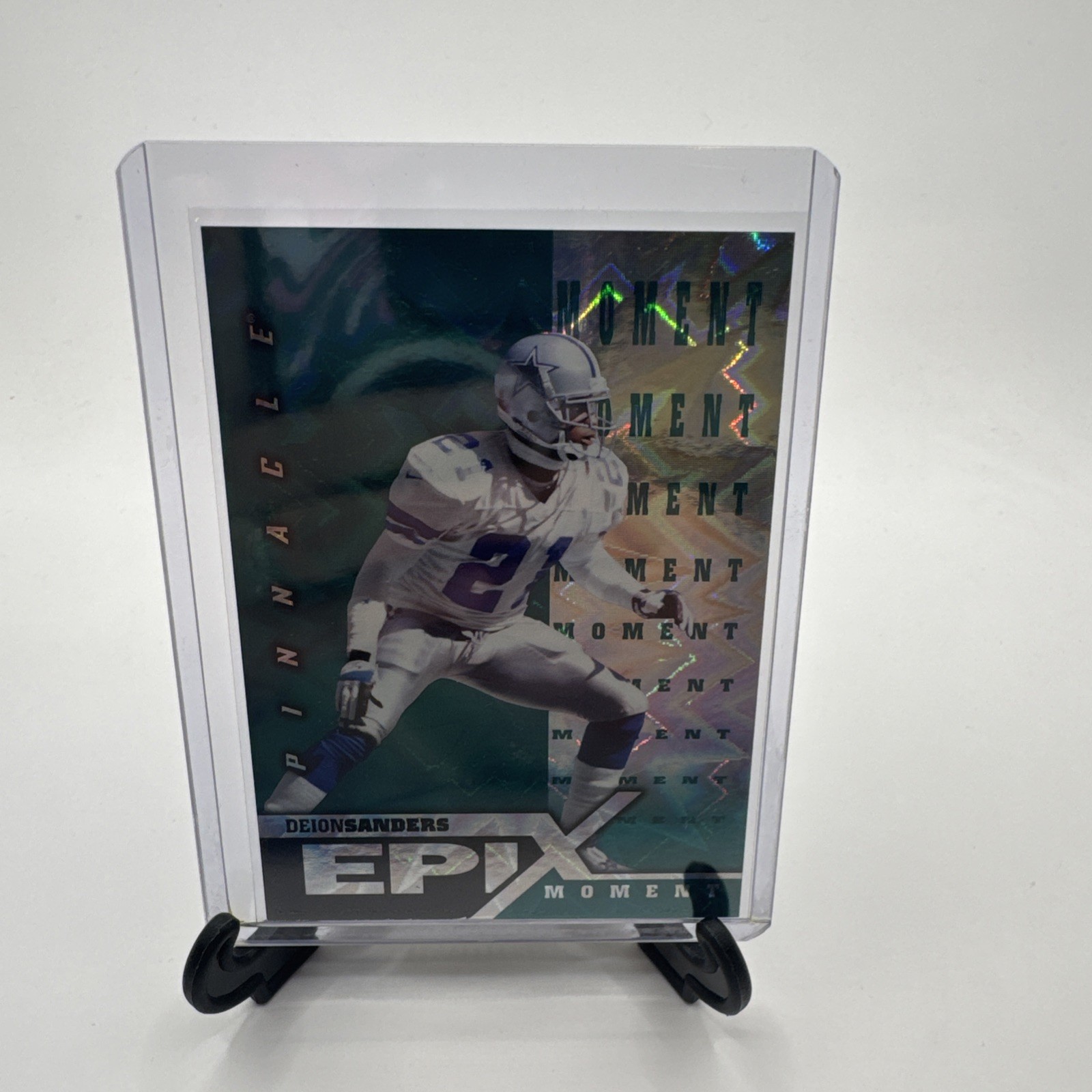 1997 Pinnacle Epix Deion Sanders #E15 Emerald SSP /30 Insert 