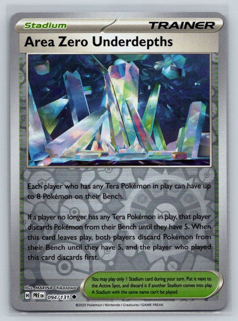 Area Zero Underdepths Reverse Holo Uncommon SV: Prismatic Evolutions 094/131 NM