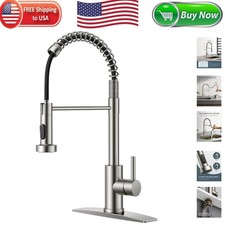 Stainless Steel Kitchen Faucet with Dual Function Sprayer  Easy Install