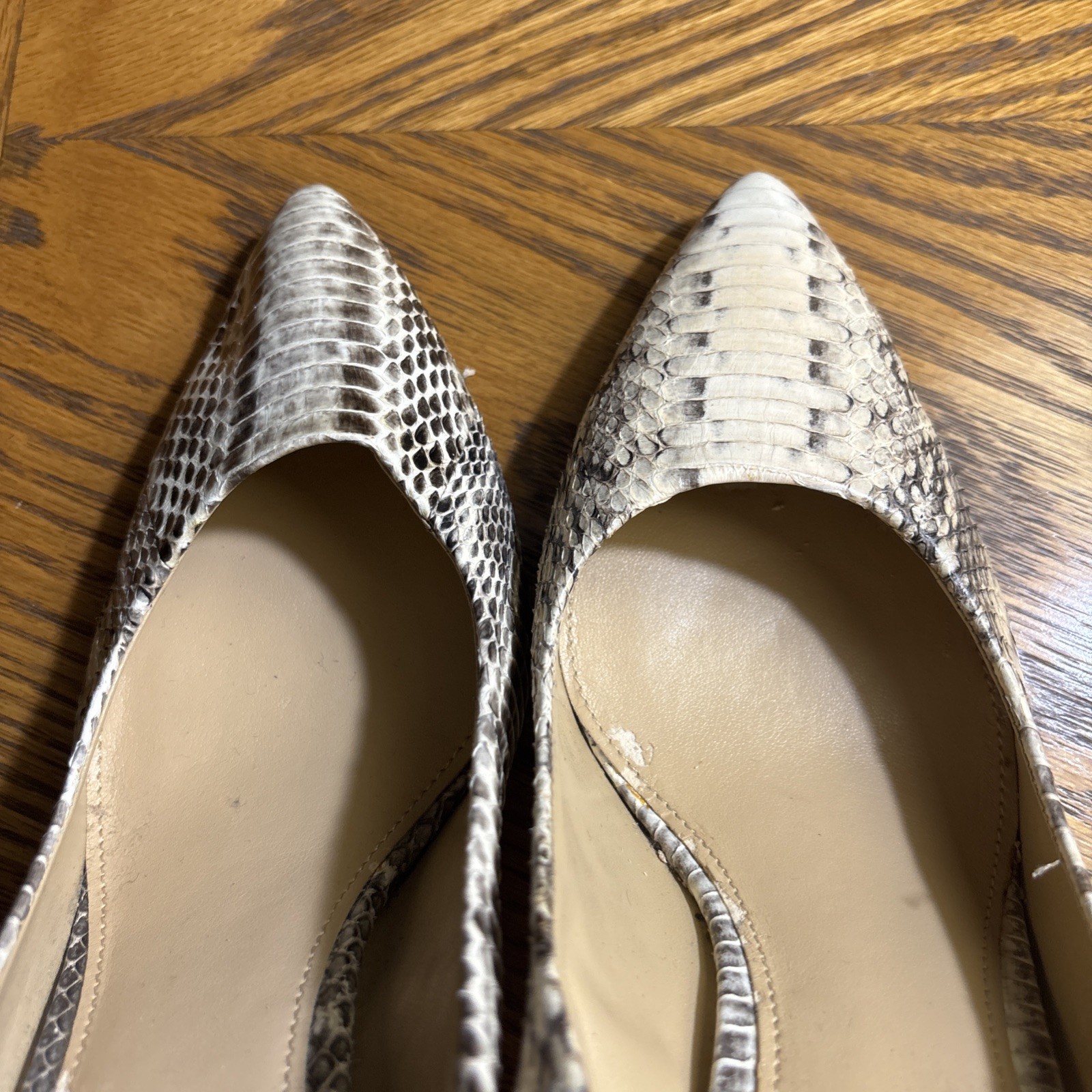 Black Cream Michael Kors Python snakeskin pumps s… - image 4