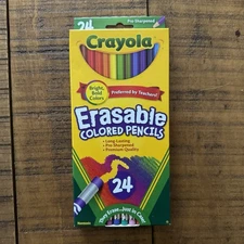 Crayola Erasable Colored Pencils - Set of 24 - Pre-Sharpened NEW