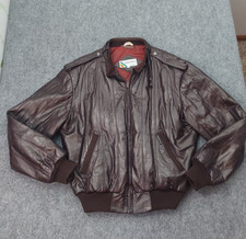 Vtg Members Only Leather Jacket Men 44 Brown ...