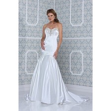 Impression Bridal Satin Fit & Flare Wedding Dress 10225 Size 12