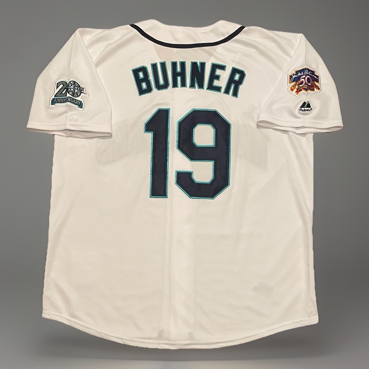 Jay Buhner Seattle #19 Jersey Men's XL 1997 Mariners Home White Retro Throwback | eBay