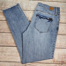Seven7 Weekend Slim Fit Jean Size 10 Blue Jeans Raw Hem Light Wash