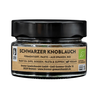 Schwarzer Knoblauch, BIO, fermentiert, als Paste Bremer Gewürzhandel, 100g