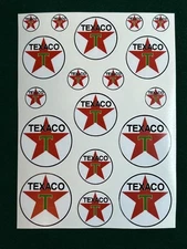 HO Scale Texaco Gas Oil Signs 2mil Vinyl Die-Cut Peel N Stick Stickers Decals