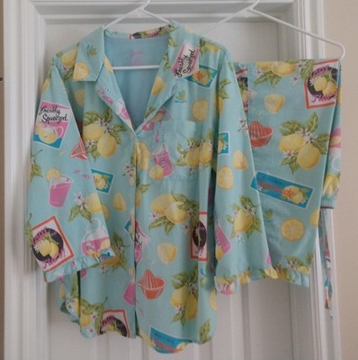 Nick and Nora Vintage EUC 100% Cotton Capri Lemonade with Ruffles XL
