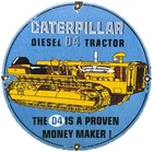 VINTAGE CATERPILLAR TRACTOR SUPPLIES PORCELAIN SIGN GAS STATION PUMP OIL SERVICE