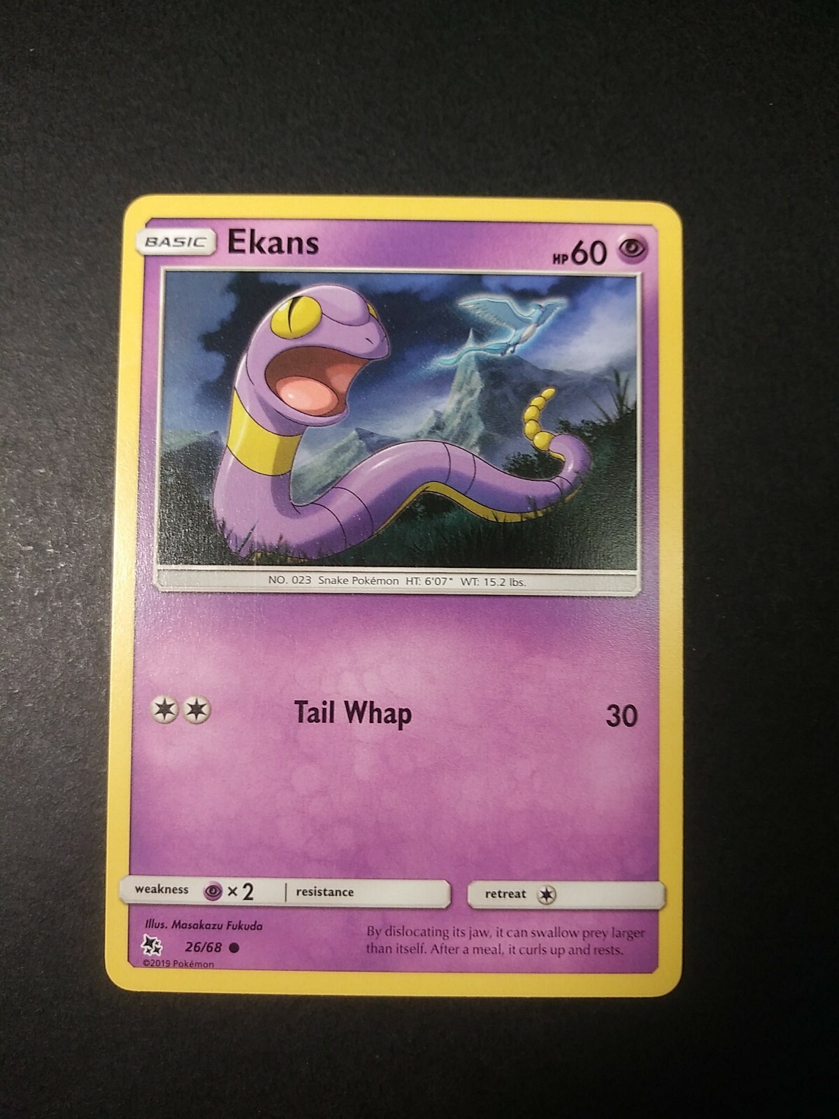 Pokemon Hidden Fates Ekans Common Card 26/68 NM