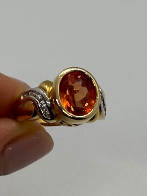 925 Sterling Silber Ring vergoldet CZ Größe 6