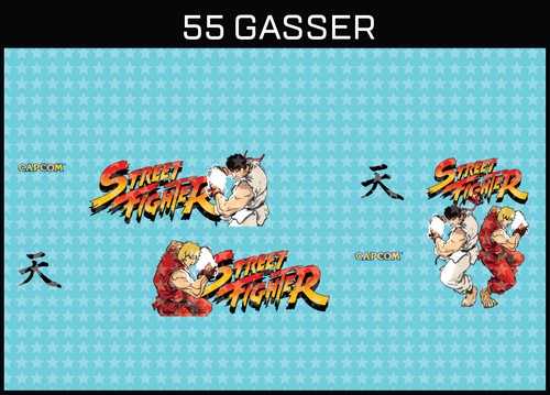 Tobogán acuático Hot Wheels (1/64), 55 Gasser "Street Fighter", impreso blanco primero, calcomanías - Imagen 4 de 5