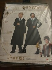 Harry Potter Slytherin Robe Deluxe Children's Costume Accessory, Black Med 7-8 