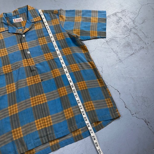 Vintage 60s 70s Pennys Towncraft Blue Camp Loop Collar Shirt Rockabilly Button M - Picture 8 of 13