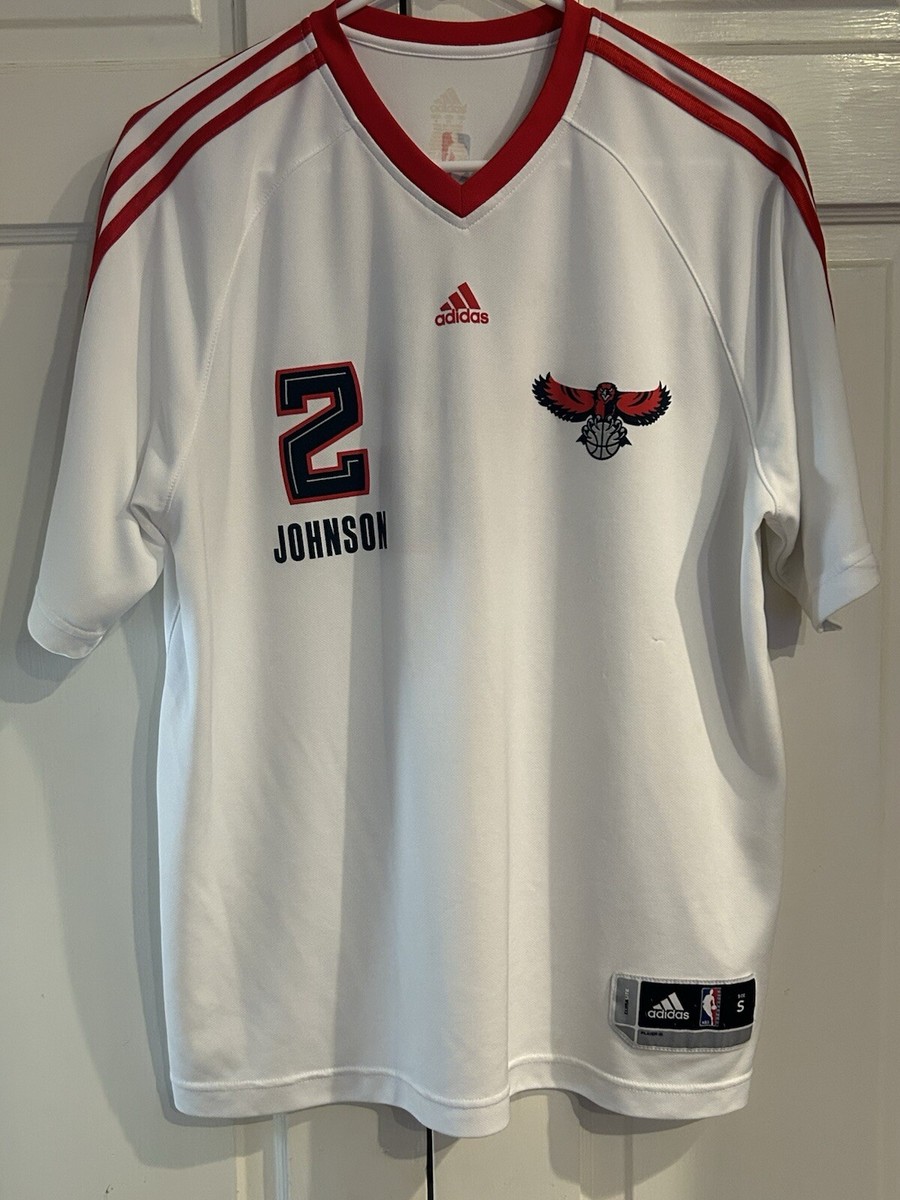 Adidas Atlanta Hawks Joe Johnson Jersey White NBA Basketball Shirt