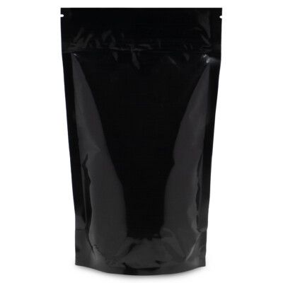 50 pcs 1 oz Black Child Resistant 6''x10''x2.5'' Stand Up Pouch Smell Proof Bags