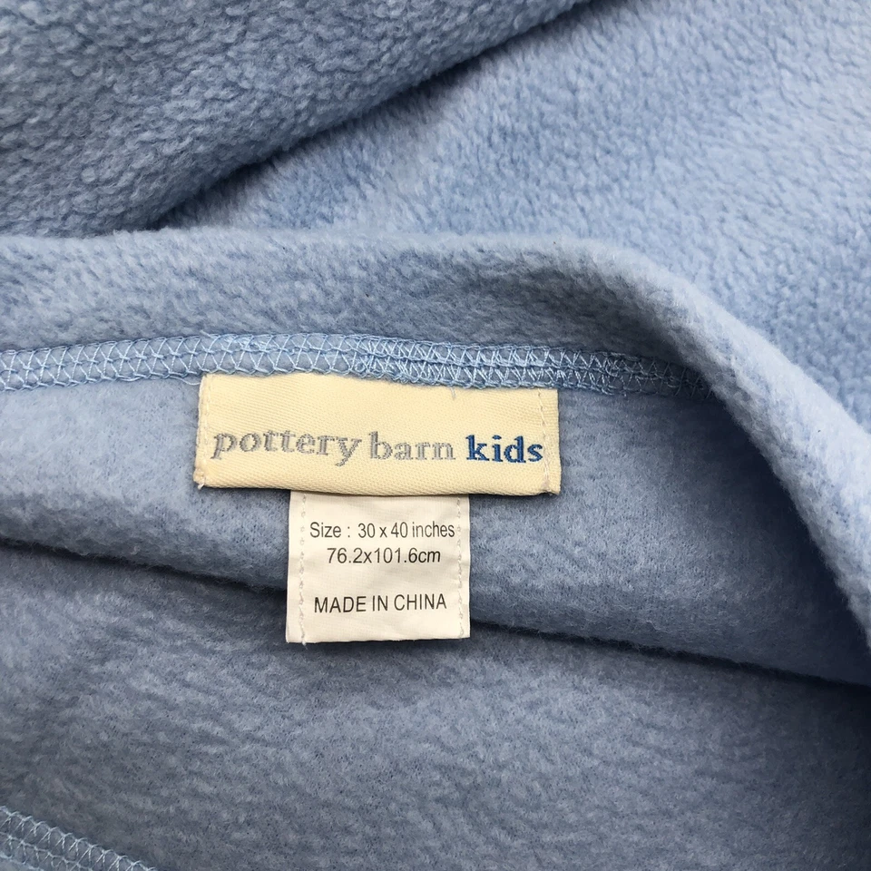 Manta bebé Pottery Barn niños primer regalo de Navidad polar muñeco de nieve azul 30"x40" Foto 2 de 4