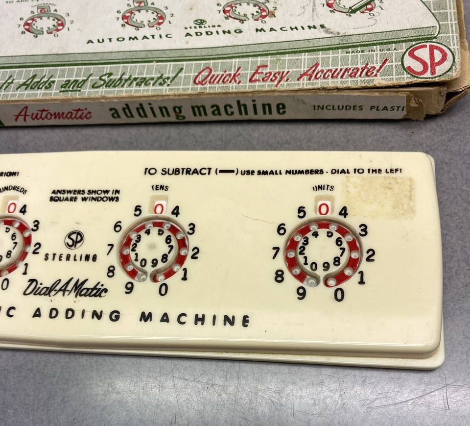Vintage STERLING Automatic Adding Machine W Box Math Tool No Stylus | eBay