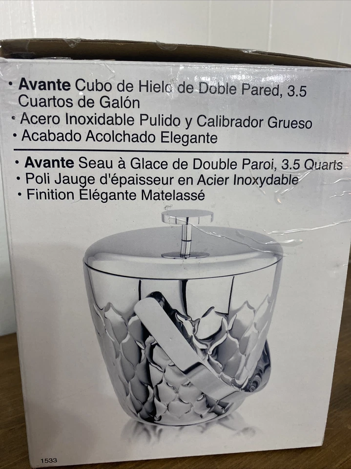 ODI Avante Stainless Steel Double Walled Ice Bucket  3.5Qt. Polished Embossed - Image 3 of 4