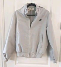 Vintage John Deere Bomber Jacket, Men  s Medium, Gray Zip Up 80s Retro USA Made