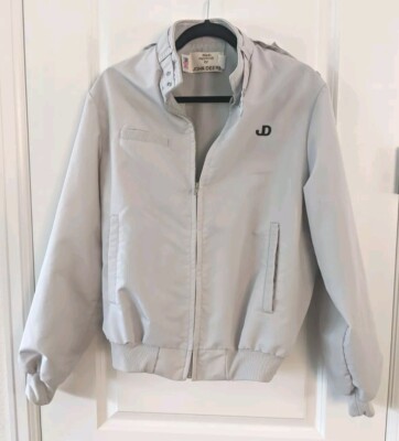 Vintage John Deere Bomber Jacket Men’s Medium Gray Zip Up 80s Retro USA  Made