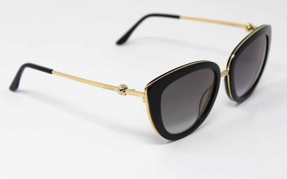 【送料,関税込】Cartierスリーリング デコールサングラスCT0247S Cartier CT0247S 001-54 Trinity Gold Tone/Black Ladies