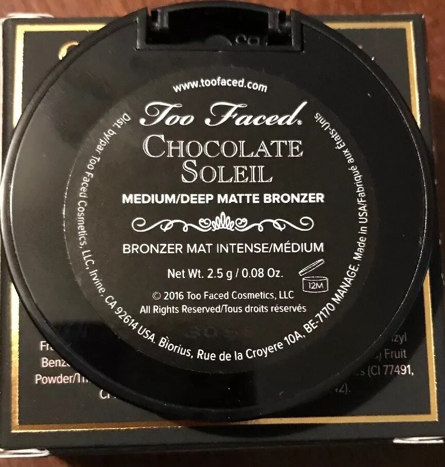 2X Too Faced Chocolate Soleil Medium/Deep Matte Bronzer Deluxe Size 2.5g/.08oz - Image 4 of 4