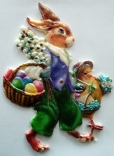 Wachsbild 7,5 x 5,5cm ++ OSTERN ++ HASE ++ Kerzenkunst Wachs QVC  Jittenmeier 1