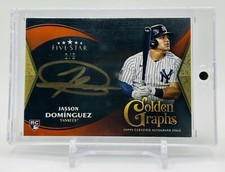 Jasson Dominguez 2024 Topps Five Star Golden Graphs Auto Red: Pack Odds 1:1,329